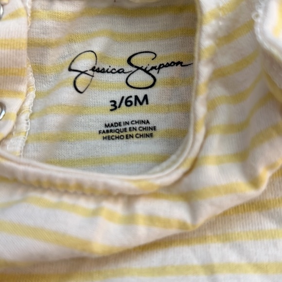 Jessica Simpson yellow Stripe onesie - Picture 2 of 3